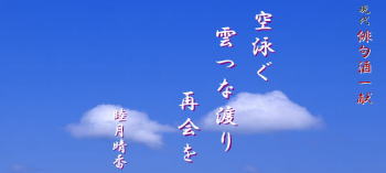 睦月晴香現代俳句酒(10) 「空泳ぐ雲つな渡り再開を